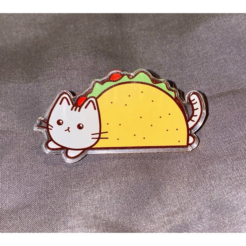 Tacocat Acrylic backpack Pin, Palindrome, tacocat spelled backwards‎ is tacocat